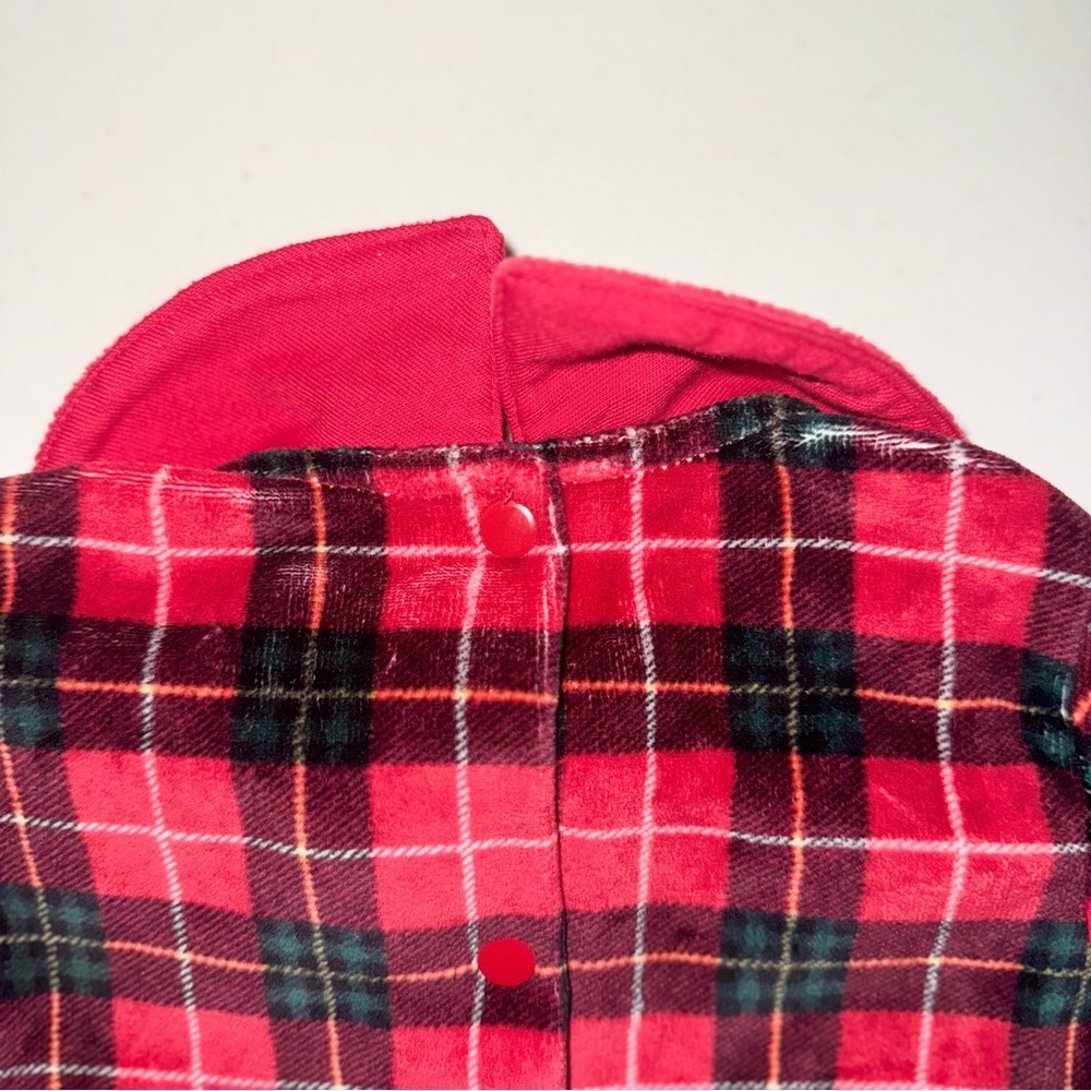 NWT First Moments My First Christmas Baby Velour Footie Sleeper Plaid Red 0-3 - Picture 7 of 12